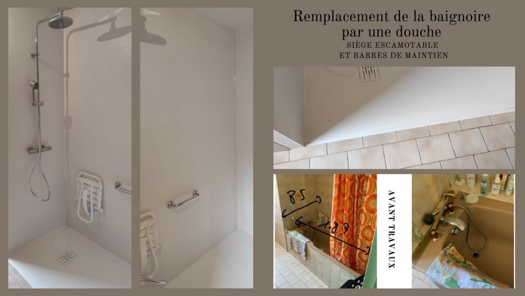 Remplacement de la baignoire par une douche