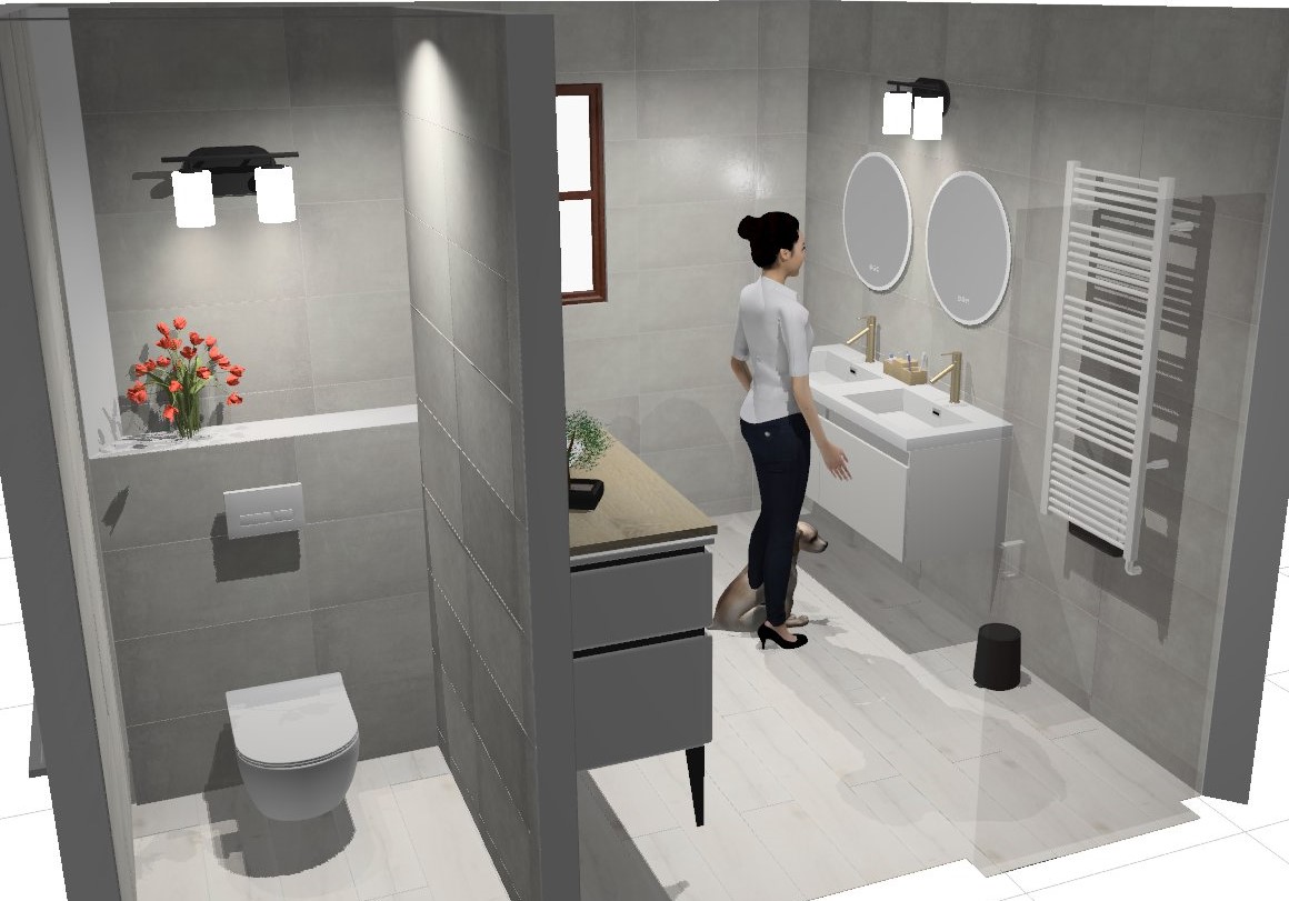 plan salle de bain et wc mitoyen