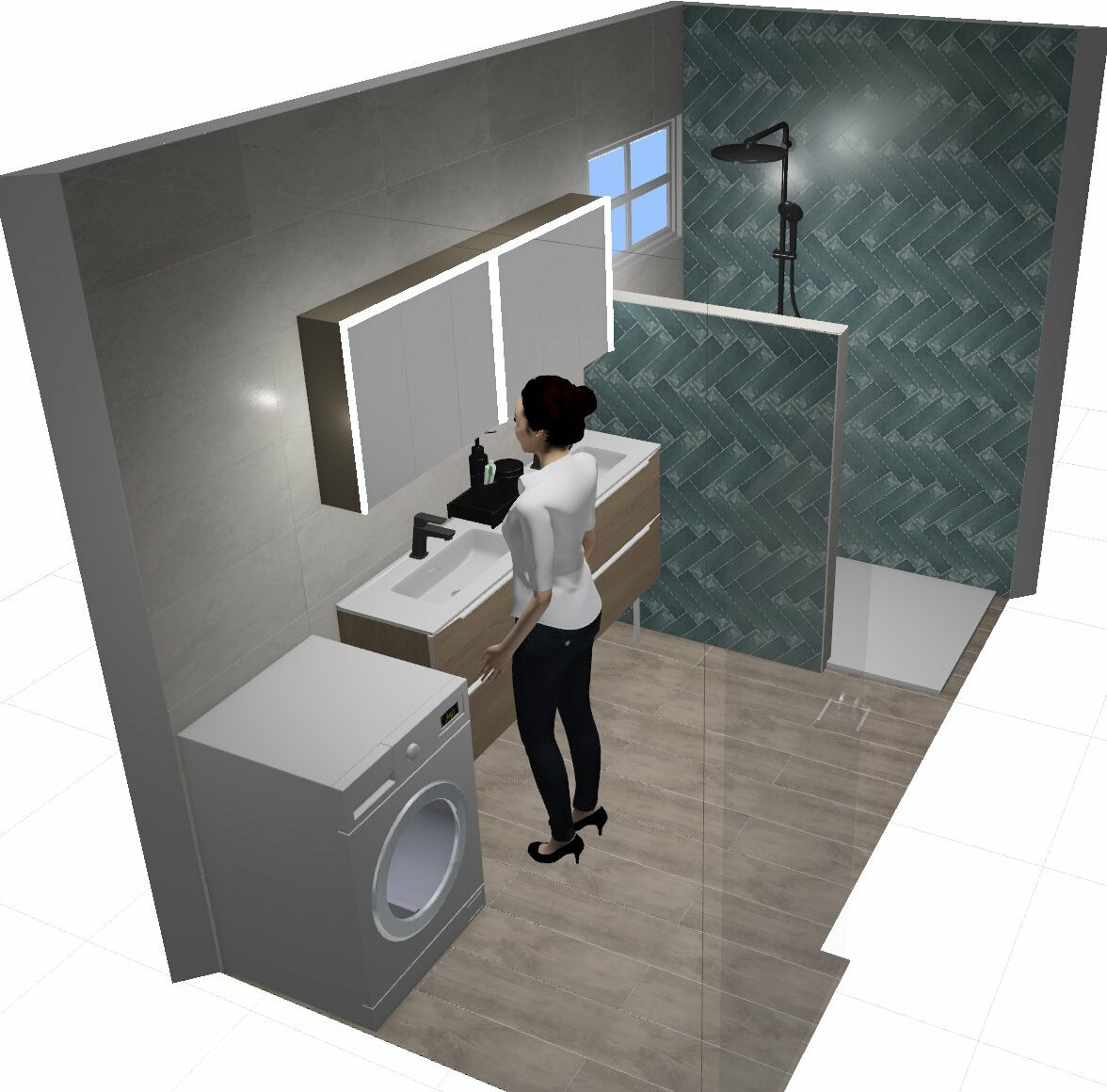 plan salle de bain et wc mitoyen